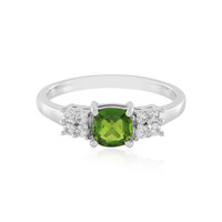 Anello in argento con Diopside Russo