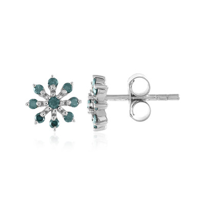 Orecchini in argento con Diamante Blu I3