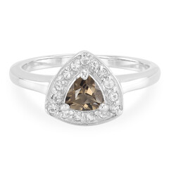 Anello in argento con Quarzo Fumè