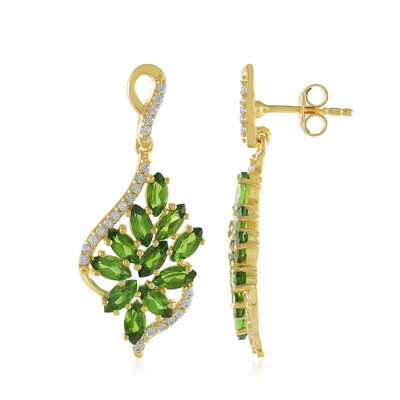 Orecchini in argento con Diopside Russo