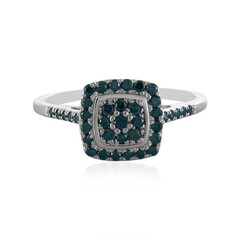 Anello in argento con Diamante Blu I3