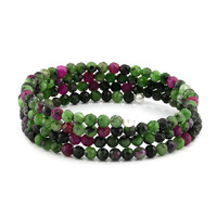 Bracciale in acciaio con Rubino Zoisite (Riya)