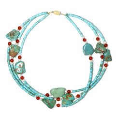 Collana in argento con Turchese Kingman (Adela Silber)