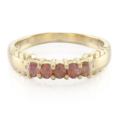 Anello da uomo in oro con Zaffiro Padparadscha (non riscaldato)