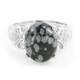 Anello in argento con Ossidiana Fiocco di Neve
