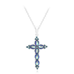 Collana in argento con Quarzo Mistico Blu