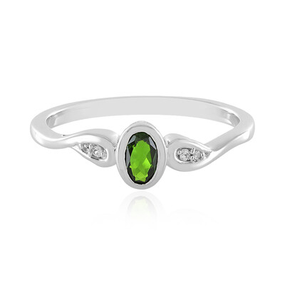 Anello in argento con Diopside Russo