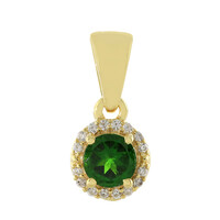 Ciondolo in argento con Diopside Russo