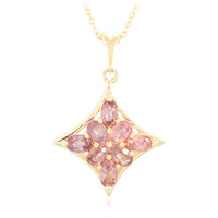 Collana in oro con Zaffiro Padparadscha (non riscaldato) (AMAYANI)