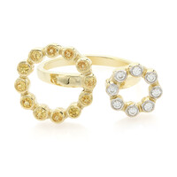 Anello placcato in oro con Granato Mandarino
