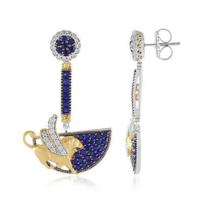 Orecchini in argento con Spinello Cobalto (Gems en Vogue)