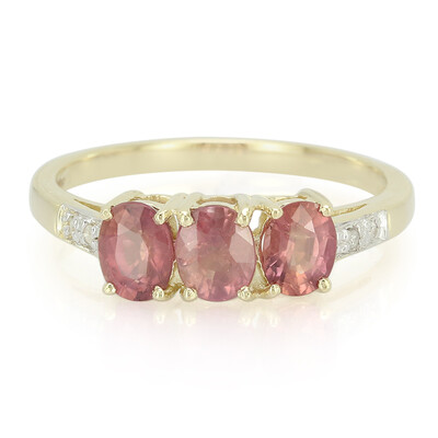 Anello in oro con Zaffiro Padparadscha (non riscaldato)