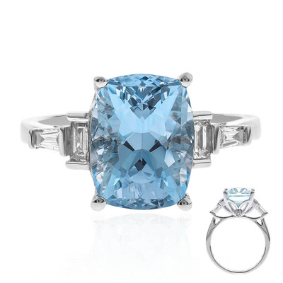 Anello in oro con Acquamarina Brasiliana AAA (CIRARI)