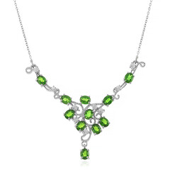 Collana in argento con Diopside Russo