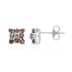 Orecchini in placcati in platino con Diamante Fancy