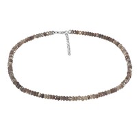 Collana in argento con Pietra di Luna Cioccolato