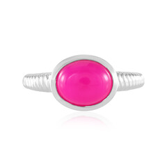 Anello in argento con Calcedonio Lampone