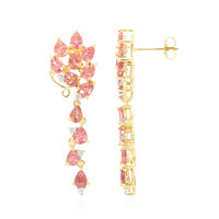 Orecchini in oro con Zaffiro Padparadscha (non riscaldato) (AMAYANI)