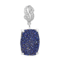 Ciondolo in argento con Quarzo Glitter Blu Cobalto
