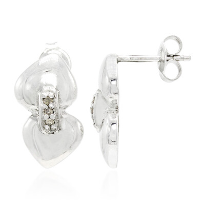 Orecchini in argento con Diamante Champagne
