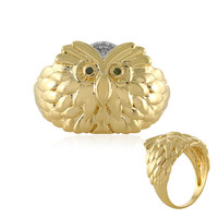 Anello in argento con Diamante Verde I3