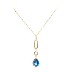 Collana in oro con Topazio Blu Londra
