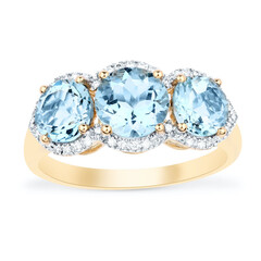 Anello in oro con Acquamarina AAA