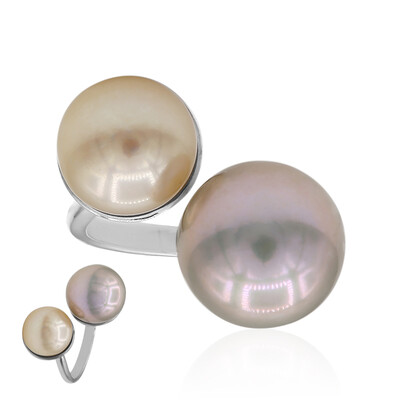 Anello in argento con Perla d'Acqua Dolce Argentata (TPC)