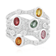 Anello in argento con Zaffiro Fancy