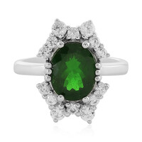 Anello in argento con Diopside Russo