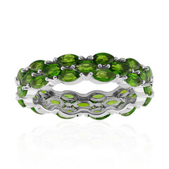 Anello in argento con Diopside Russo