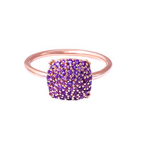 Anello placcato in oro con Ametista