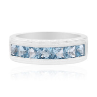 Anello in argento con Topazio Blu Svizzero