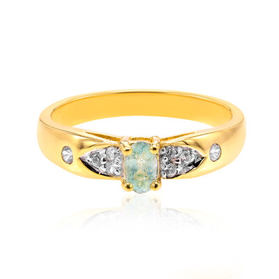 Anello placcato in oro con Tormalina Paraíba Brasiliana