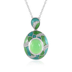 Collana in argento con Calcedonio Verde (Adela Silber)