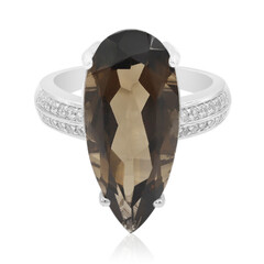 Anello in argento con Quarzo Fumè