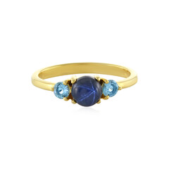 Anello in argento con Zaffiro Stellato Blu