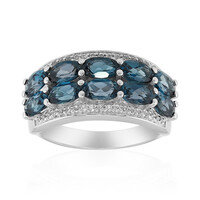 Anello in argento con Topazio Blu Londra