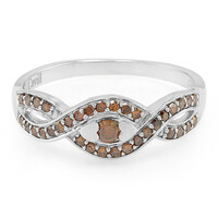 Anello placcato in platino con Diamante Fancy