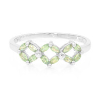 Anello placcato in platino con Alessandrite Brasiliana