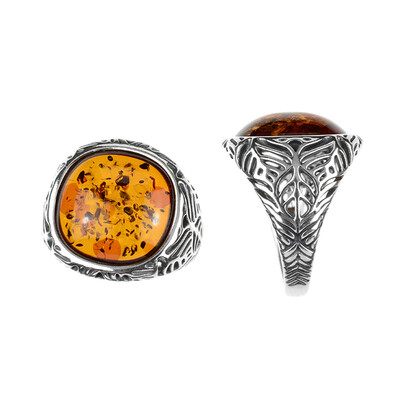 Anello in argento con Ambra Baltica (dagen)