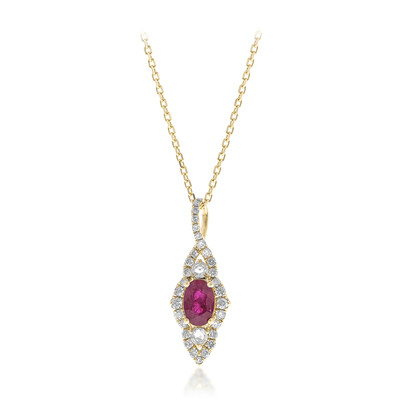 Collana in oro con Rubino Mozambico AAA (CIRARI)