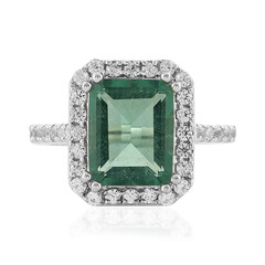 Anello in argento con Fluorite Petrolio del Belgio