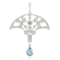 Ciondolo in argento con Topazio Blu Cielo
