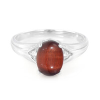 Anello in argento con Occhio di Tigre Rosso