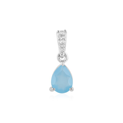 Ciondolo in argento con Calcedonio Blu