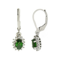 Orecchini in argento con Diopside Russo