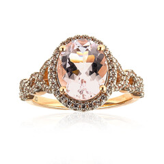 Anello in oro con Berillo Rosa non riscaldato