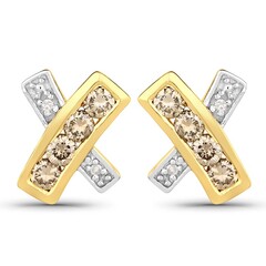 Orecchini in argento con Diamante Cioccolato PK