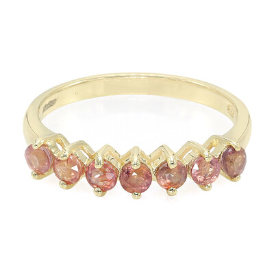Anello in oro con Zaffiro Padparadscha (non riscaldato)